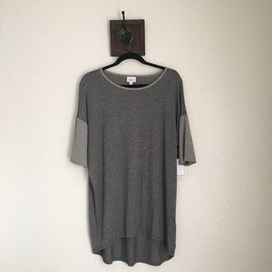 {LuLaRoe} Heathered Gray & Green Irma